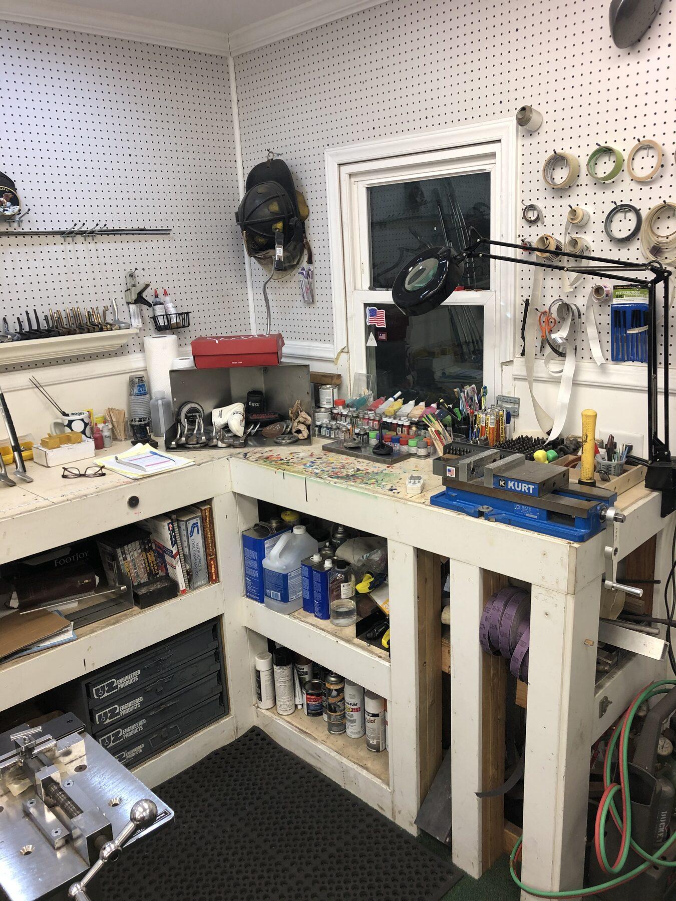 Hand finishing work at the bench